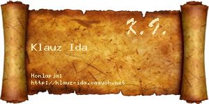 Klauz Ida névjegykártya