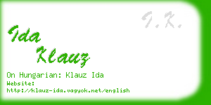 ida klauz business card